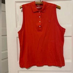 LACOSTE RED SLEEVELESS TOP